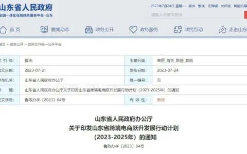 山东省跨境电商跃升发展行动计划（2023-2025年）
